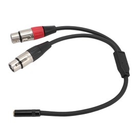 Dual Female XLR to 3.5mm Y Splitter Cable, 2 XLR to 1/8 Inch Mini Jack Microphone Cord, 3.5mm Stereo to Microphone Converter