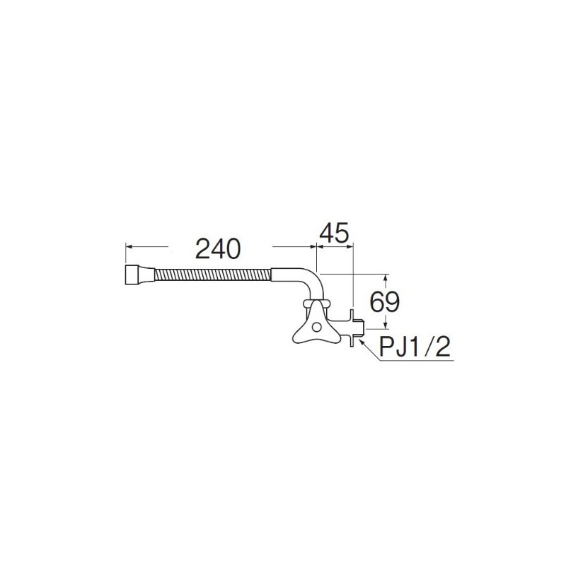 SANEI A28AK2-13 Benley Horizontal Freedom Faucet Pipe Length 9.4 inches