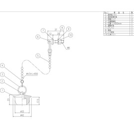 LIXIL INAX PBF-5G-6 Rubber Stopper with Chain for Bathtubs, Small Size, Chain Length 25.6 inches (650 mm)