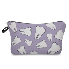 Livel lhood Tooth Dental Cosmetic Bag for Women Cute Makeup Bag for Purse Travel Toiletry Zipper Pouch for Girls Women Families Friends Sisters Gifts Tooth Dental Makeup Bag for Her