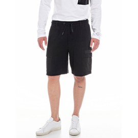 Replay Mens Drawstring Cargo Shorts, Black 098
