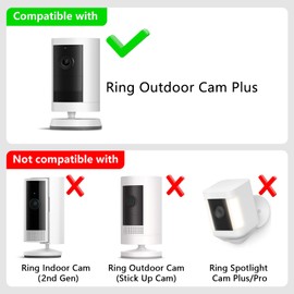 No Drill Wall Mount for Ring Outdoor Cam Plus, Easy Installation with Strong Adhesive Tape or Screws, Indoor Camera Mount for Ring Camera, 2Pack, White