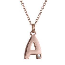 LuckyLy Set de Joyería para Mujer de Iniciales, Acero Inoxidable con Baño de Oro Rosa 18k y Zirconia Cúbica, Juego de Collar y Aretes Letras – Accesorios, Regalos para Mujer Originales y Regalos para Mamá, Modelo Yara, Letra A