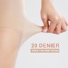 LADYFAN 3 Pairs womens 20D Ultra Toeless Sheer Tights Open
