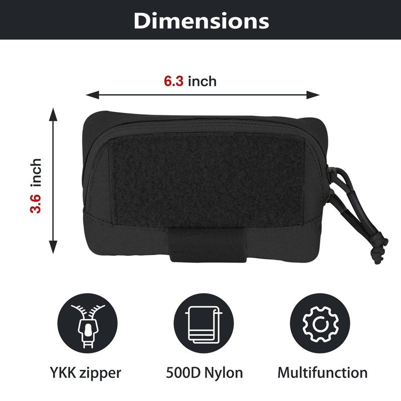 PETAC GEAR Tactical Molle Admin Pouch, Small Organizer Pocket for