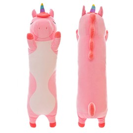 SNOWOLF Unicorn Plush Cuddly Cushion Cuddly Toys Body Cushion Long Cushion Gifts for Children and Family (70 cm, Pink Unicorn)