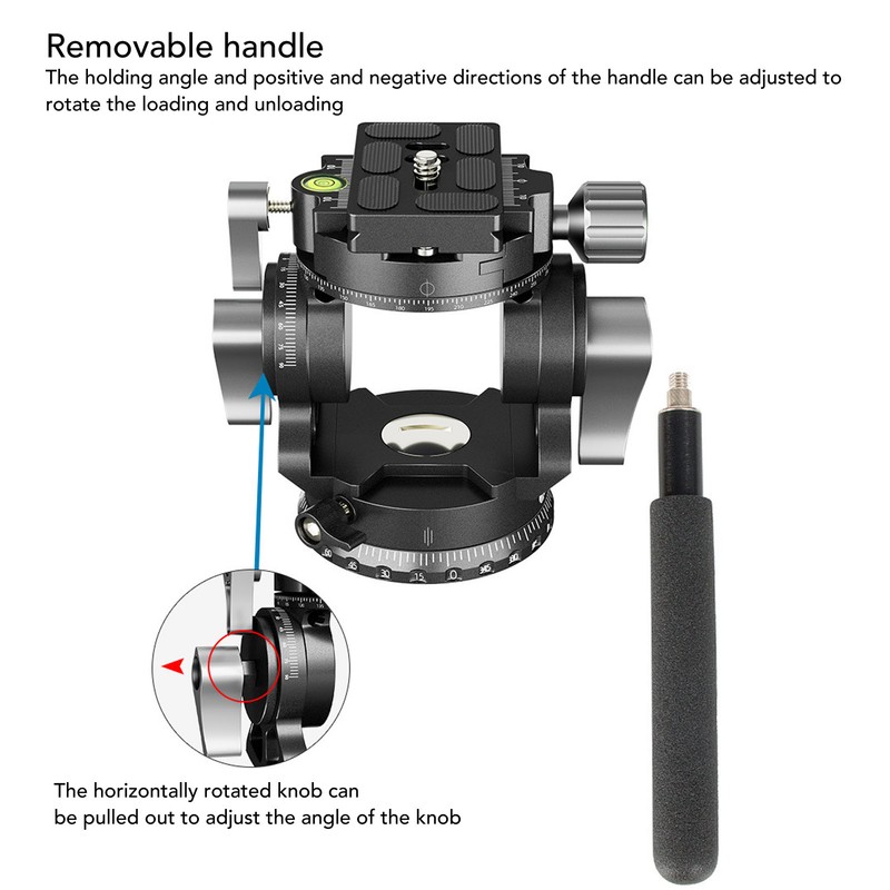 Camera Panoramic Tripod Head Aluminium Alloy with Handle Light Camera