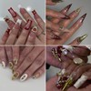64pcs Gold Nail Charms Set with Gold Cross, Hearts, Rose,