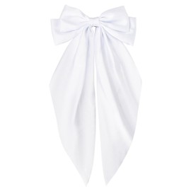 Womens White Hair Bow Clips for Women Girls White Bows for Hair Bows for Girls Women Long Curly Hair Accessories Bow for Women Teen Girls Bowknot Bow Hair Clips Large Bow Clip for Women Girls