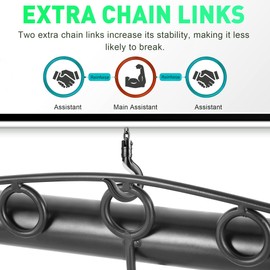 Plakia Livestock Fence Stretcher,Chain Link Fabric Stretcher Bar Puller, 5-Hook Bar, 2 Extra Chain Link for Stability, New Upgraded Fence Stretcher Tool, Black