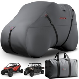 Rosefray UTV Cover, Waterproof 420D Heavy Duty Protection UTV Covers 2-3 Seater/4-6 Seater Compatible with Polaris Ranger RZR General PRO XP 4 Can-Am Maverick X3 Yamaha SxS M Gray
