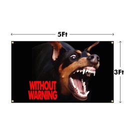 WITHOUT WARNING Flag Aesthetic Decorative Durable 3x5 Feet Flag Suitable For Indoor And Outdoor Decorate for College Dorm Room ,Parties, travel, filming, events, festivals Decor Wall tapestry with 4