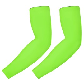 HDE Arm Sleeves for Men Women, Compression Sleeve Arm UV Protection Basketball Baseball Football Action Green - M