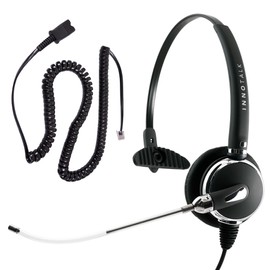 INNOTALK Cisco Phone Headset, Pro Voice Tube Mic Wired Headset with QD Sturdy 9 Ft. Cord Pigtail Adapter, Wired Headphones, Cost Effective Corded Headset