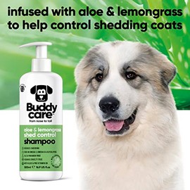 Buddycare Champú para Perros con Control De Muda  Alivio De La Piel Seca Y con Picazón para Perros con Mal Olor  Limpieza Profunda para Piel Sensible 