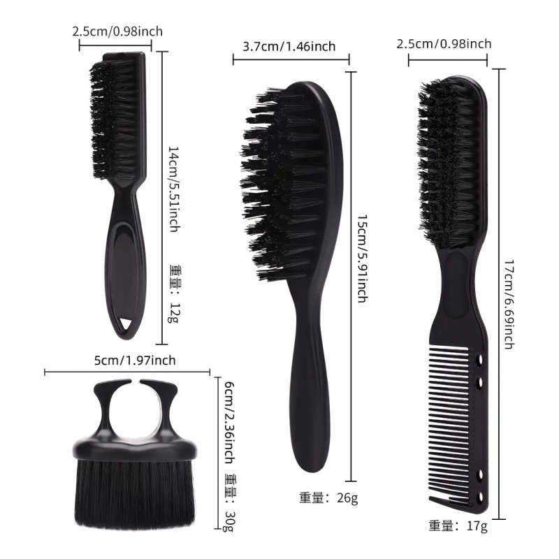 Set De 4 Cepillos De Barba Para Barbera