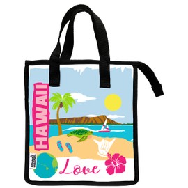 Hawaii Spirit insulated Tote, Thermal for Potluck Parties/Picnic/Beach/work/Lunch Bag to Keep Food Hot/Cold - Medium (16 Hawaii Love)