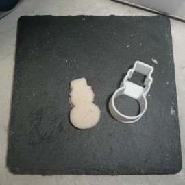 AJT SNOWMAN SHAPE CENTER FOR JAM FILLED LINZER COOKIE CUTTER MADE IN USA PR5137