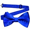 GUSLESON Mens Royal Blue Bow Tie for Wedding Pre-Tied Solid