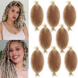 12 Inch Springy Afro Twist Hair Marley Twist Braiding Hair 8 Packs Kinky Twist Hair Short Marley Hair Wrapping Hair for Soft Locs Passion Hair Extensions
