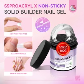 SAVILAND Solid Builder Nail Gel for Nails: Non-Sticky Sculpting Gel for Nails Art 100 g 3D Nail Gel VE Castor Oil Hard Gel for Nails Extension 3D Nail Art DIY Carving Patterns Decoration SSProAcryl X