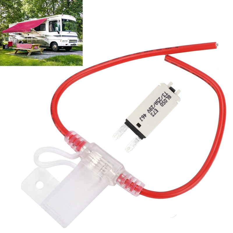 Fuse Holder with T3 Manual Reset Fuse Wire 25Amp 12AWG