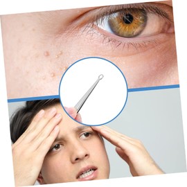 FRCOLOR 1pc Professional Stainless Steel Blackhead Extractor Tool Tip Pimple Tweezers for Home and Salon Use Smooth Edges for Safe Skin Treatment