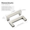 Redunest Cabinet Pulls Brushed Nickel Cabinet Handles Square Drawer Pulls,