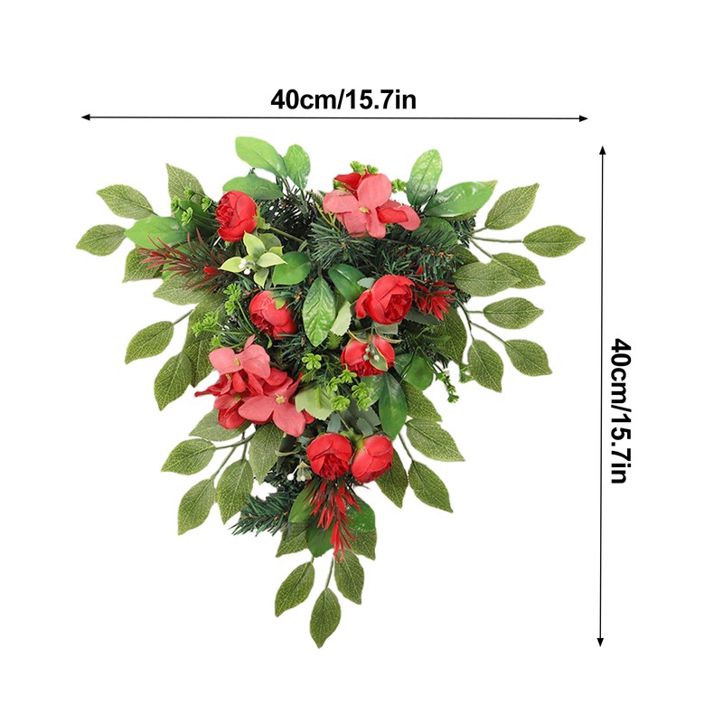 Red Tea Bud Hydrangea Upside down Tree PVC Green Plant