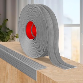 Flexible Wall Corner Protector Moulding Trim Peel and Stick Wall Corner Guards Edge Protector Self Adhesive Molding Trim Strip for Edge Ceiling (Light Gray Wood Grain, 1.6 in x 10 Ft)