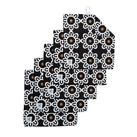 Desert Aqua || Dish Cloth Premium || 5 Pack || Black and White