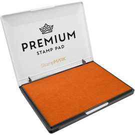 StampMark Premium Stamp Pad Extra Large Size 6" x 8" - for Traditional Rubber Stamps - Felt Pad Orange Color