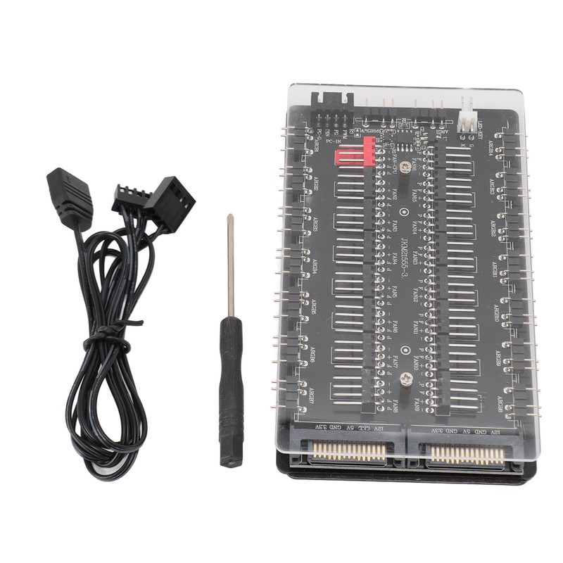 2 in 1 16 Way ARGB PWM Fan Hub SATA