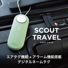 KNOG(ノグ) SCOUT TRAVEL Air Tag Function & Alarm Luggage Tag (Scout Travel Red) Can be found with Apple's "Find" app, sounds an alarm when vibration is detected [Domestic genuine product]