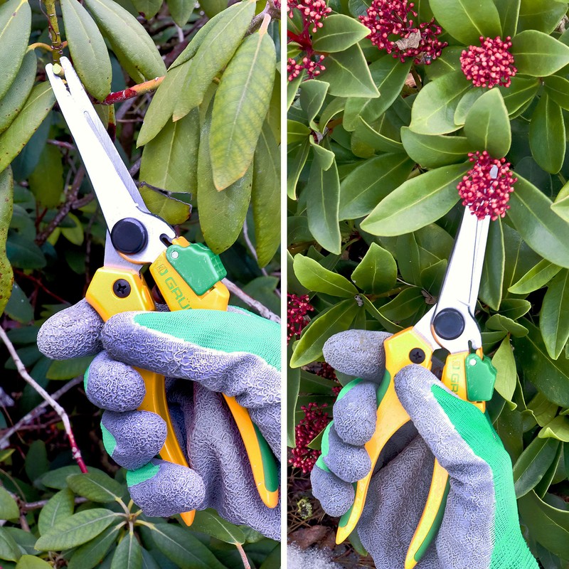 GRÜNTEK Colibri Long Secateurs 7.6", Pruning Shears with Centered Precision