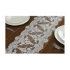 KnSam Table Runner Christmas Elegant Floral Pattern with Lace Polyester