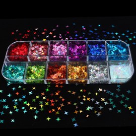 Star Sequins, Confetti Sequins Stars Confetti Glitter Star Sequins for Crafts DIY Nail Art and Party Decoration