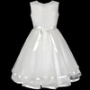 Sunny Fashion KZ67 Flower Girls Dress Off White Belted Wedding