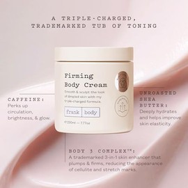 frank body Crema Corporal Reafirmante | Ayuda A Reducir La Apariencia De Estrías Y Hoyuelos | Cafeína Y Complejo Body 3 | Fórmula Hiperhidratante | Ve