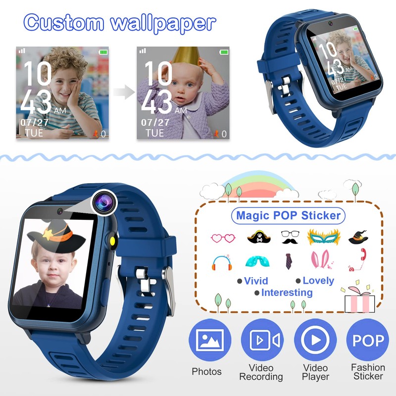 Phyulls Smart Watch for Kids with 39 Games Alarm Clock,