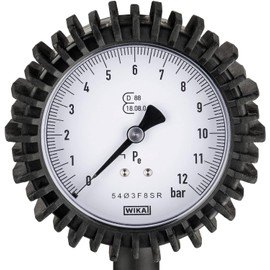 Hazet 9041G-1 Tyre Inflation Measuring Device, Calibrated, Large Pressure Gauge: 80 mm Diameter, Measuring Range: 0 - 10 Bar