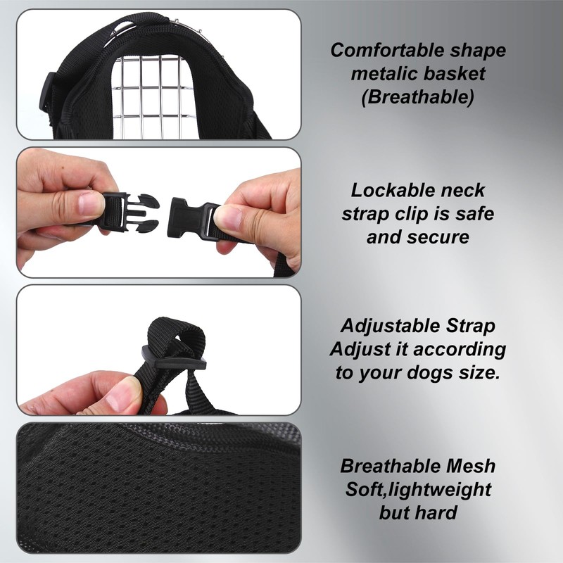 Dog Muzzle Metal Basket for Golden Retriever, Pit Bull Terrier,