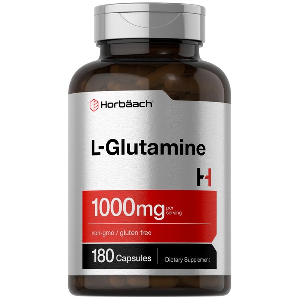 Horbaach L Glutamine Capsules | 1000mg | 180 Count |