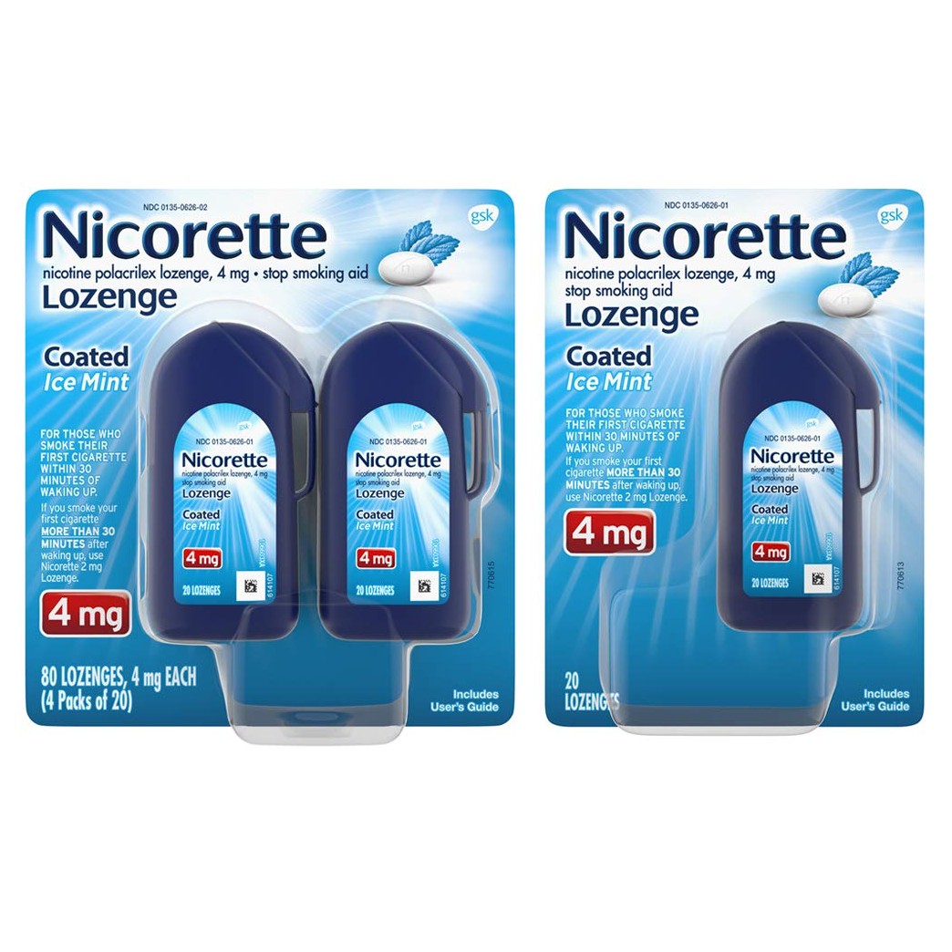 Nicorette Lozenges Coated Ice Mint Nicotine To Stop Smoking, 4 Mg, 100 Count