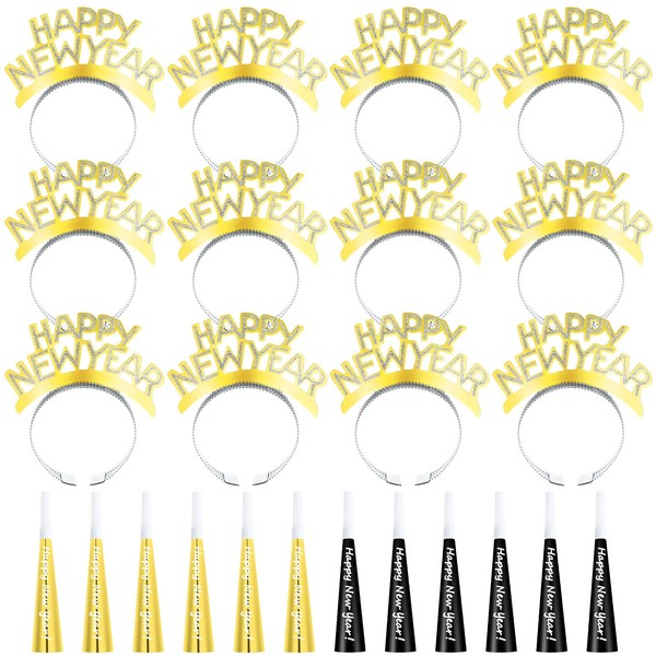 Shappy 24 Pcs 2025 New Year Party Supplies Happy New