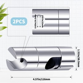 NCZCDZSW Shower Head Holder Pack of 2 Universal Shower Holder 19-25 mm Adjustable Shower Head Holder 45° Rotatable Hand Shower Holder ABS Chrome-Plated Shower Head Holder for Shower Rail