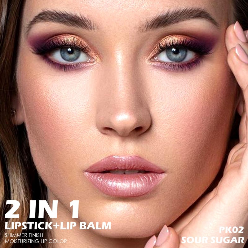 FOCALLURE Moisturizing Shiny Lipstick,Pearl Shimmery Finish,Hydrating Tinted Lip Balm with