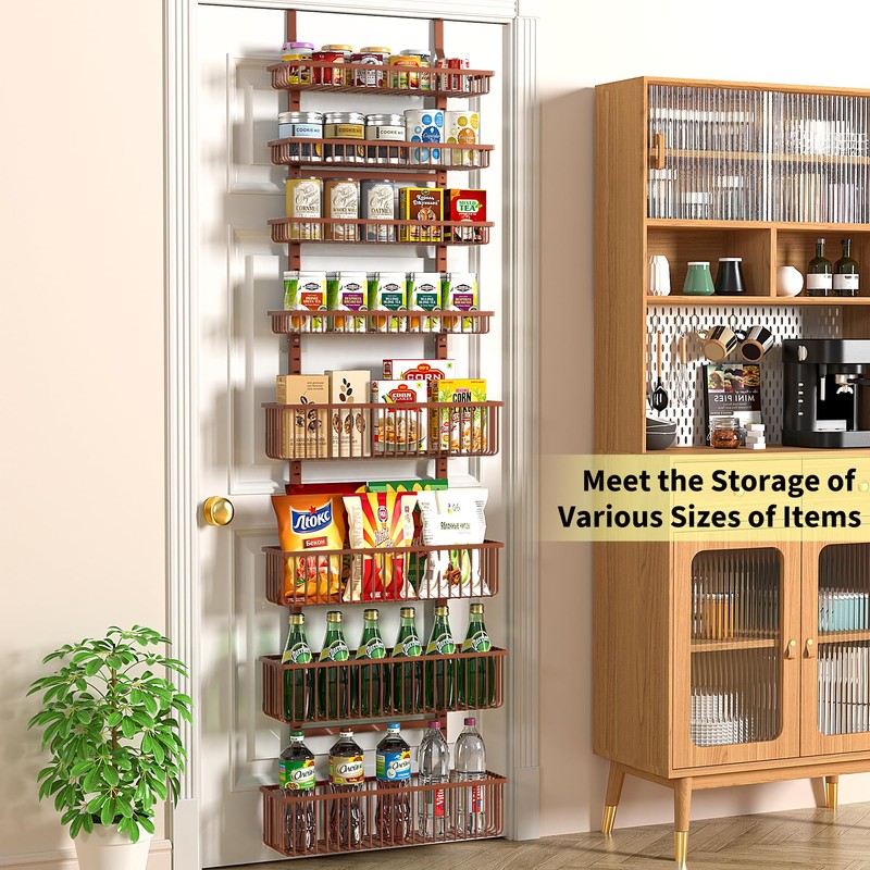 Moforoco Over The Door Pantry Organizer, Pantry Door Organizer Shelves,