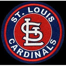 St. Louis Cardinals Embroidered Iron-on Team Logo Patch - 7.00", Navy/Red STL