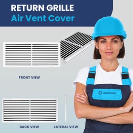 Fits 30" x 12" Duct Hole [31.6" x 13.6" Face] Aluminum Return Grille - Rustproof, Fixed Blades, for Ceiling/Wall, No Louver/Fins/Damper